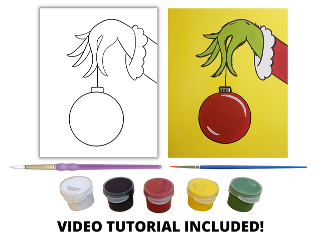 Grinchmas Mini Paint Kit / Christmas Paint Party / Mini Paint Kits /  Children's Christmas Paint Party Favors / Bulk Paint Party Kits 