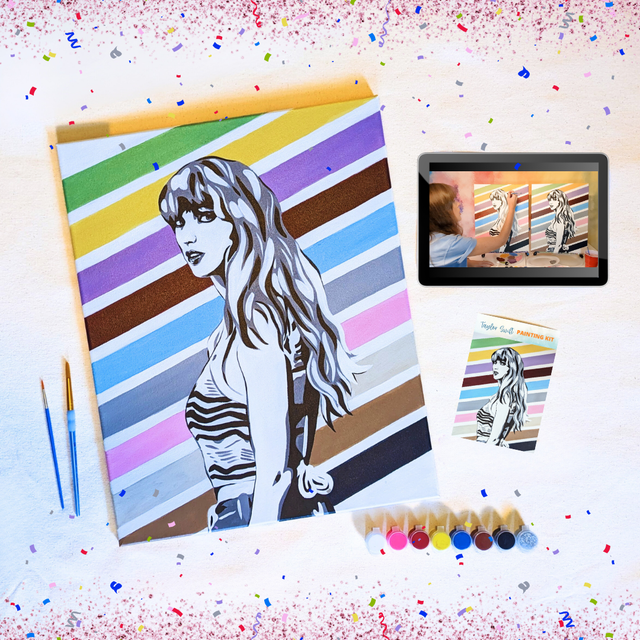 Adult I / Pre-drawn Canvas / Pre-sketched Canvas / Outlined Canvas / Sip  and Paint / Paint Kit / Canvas Painting / DIY Paint Party 