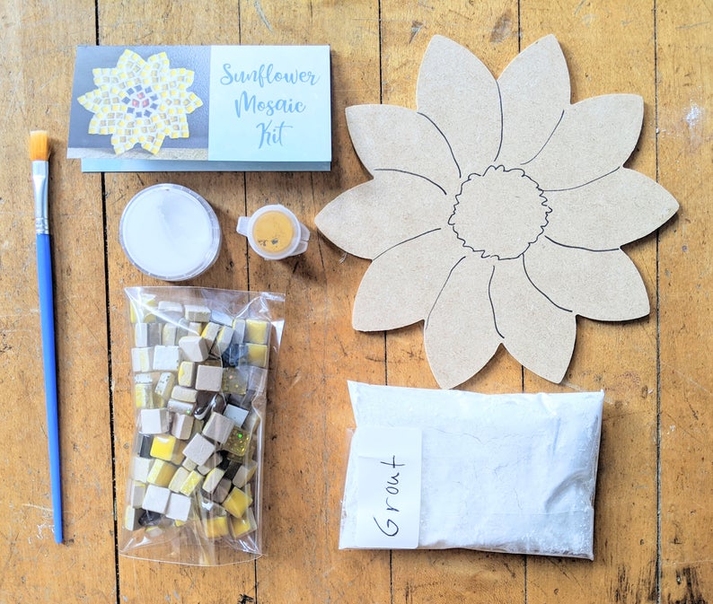 Craft Kits For Adults, Sunflower Trivet, Mosaic Kit, Diy Sunflower